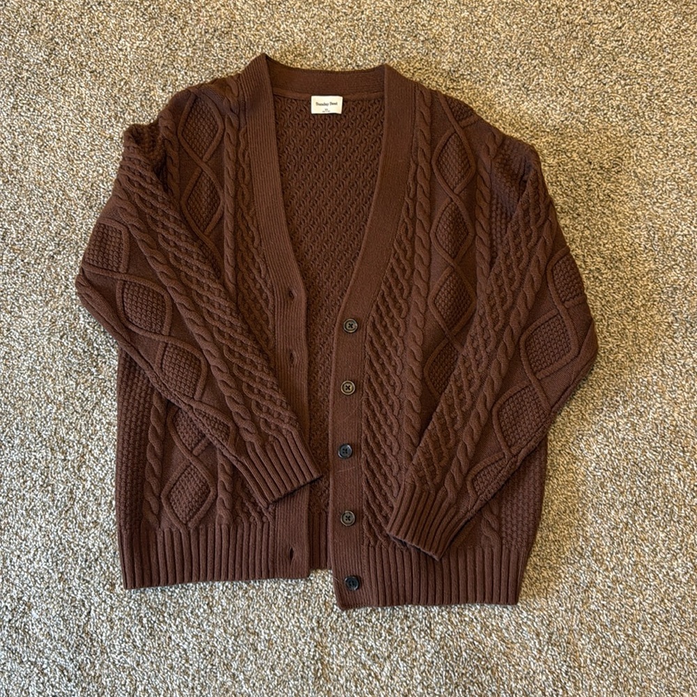 Aritzia Sunday Best brown cardigan XS